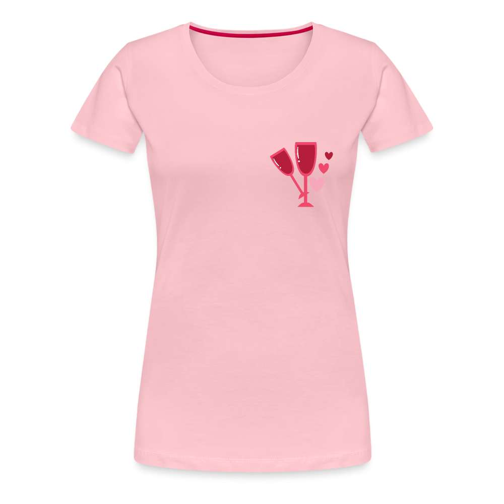 Wein Liebhaberin Wein Gläser und Herzen Frauen Premium T-Shirt - Hellrosa