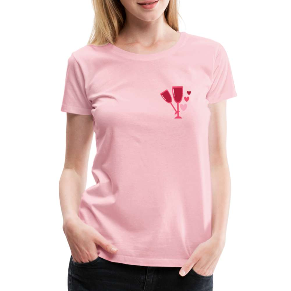 Wein Liebhaberin Wein Gläser und Herzen Frauen Premium T-Shirt - Hellrosa
