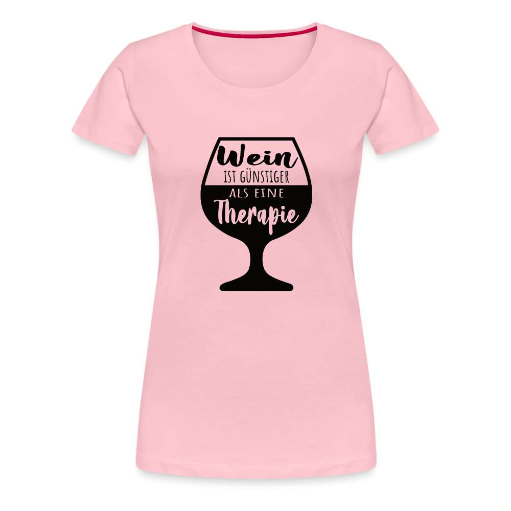 Wein Liebhaberin Wein ist meine Therapie  Frauen Premium T-Shirt - Hellrosa