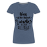 Wein Liebhaberin Wein ist die Antwort - Wie war die Frage Frauen Premium T-Shirt - Blau meliert