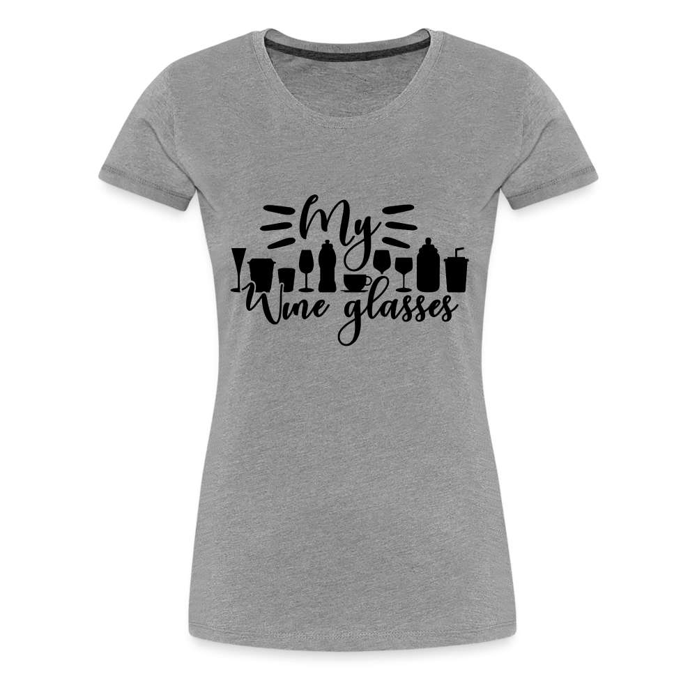 Wein Liebhaberin Meine Wein Gläser Frauen Premium T-Shirt - Grau meliert
