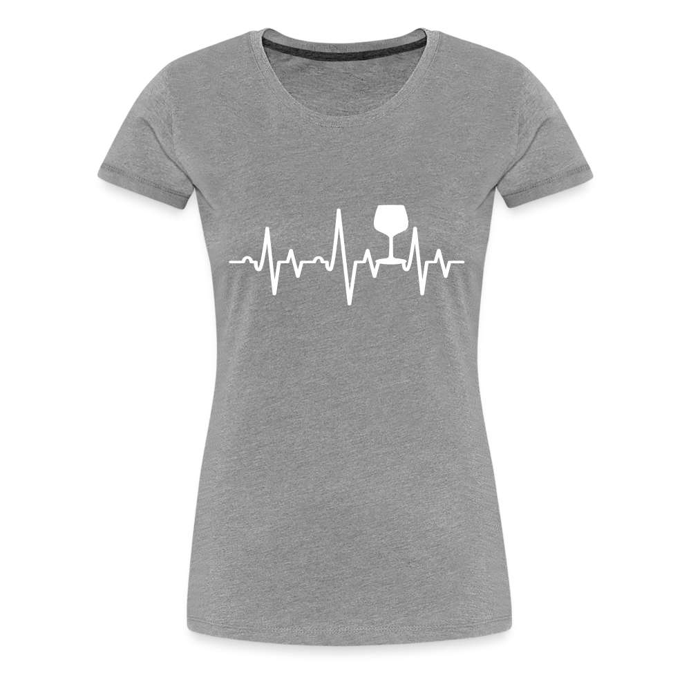 Wein Liebhaberin Wein EKG Herzschlag Frauen Premium T-Shirt - Grau meliert