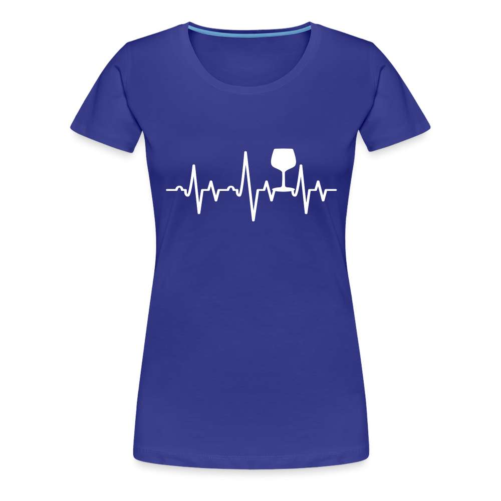 Wein Liebhaberin Wein EKG Herzschlag Frauen Premium T-Shirt - Königsblau
