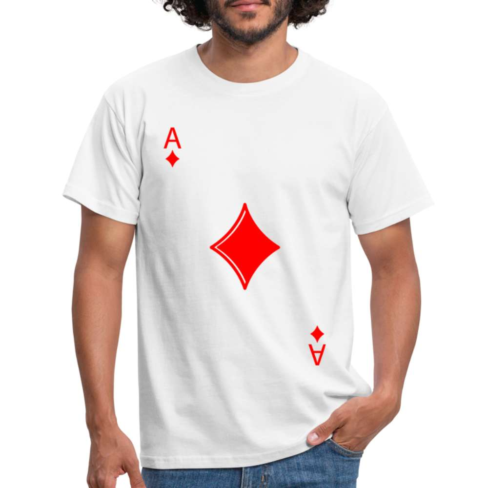 Poker Karte Ass Lustiges T-Shirt - weiß