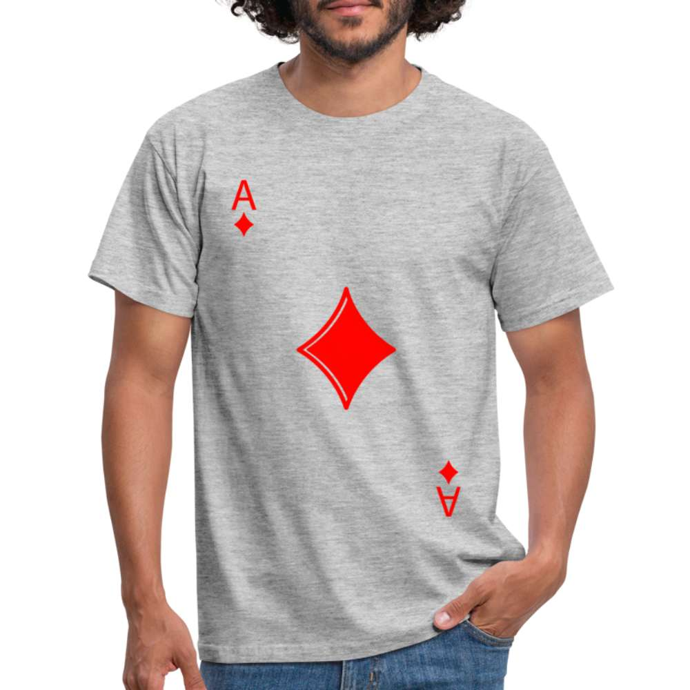 Poker Karte Ass Lustiges T-Shirt - Grau meliert
