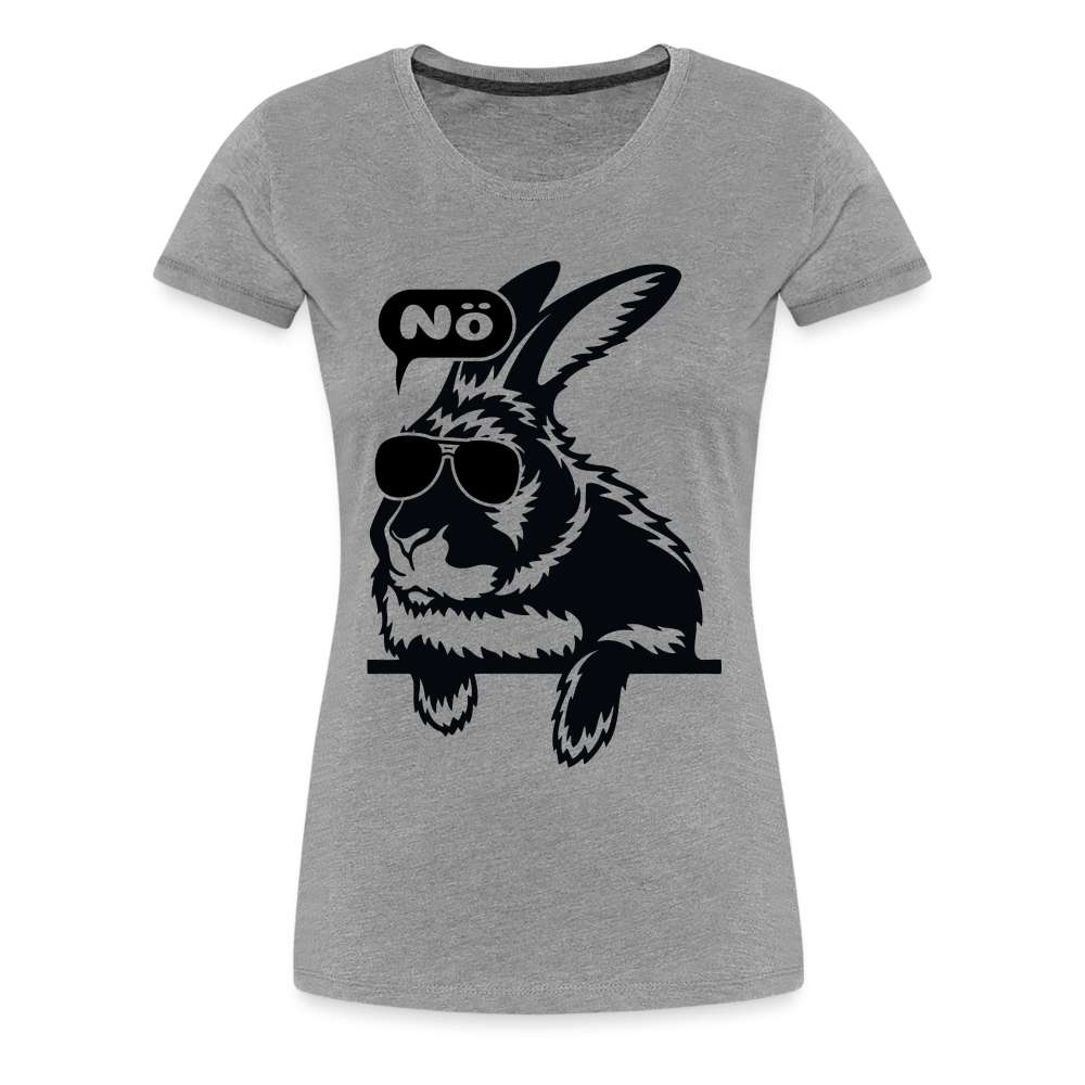 Fauler Hase Karnickel NÖ Lustiges Frauen Premium T-Shirt - Grau meliert