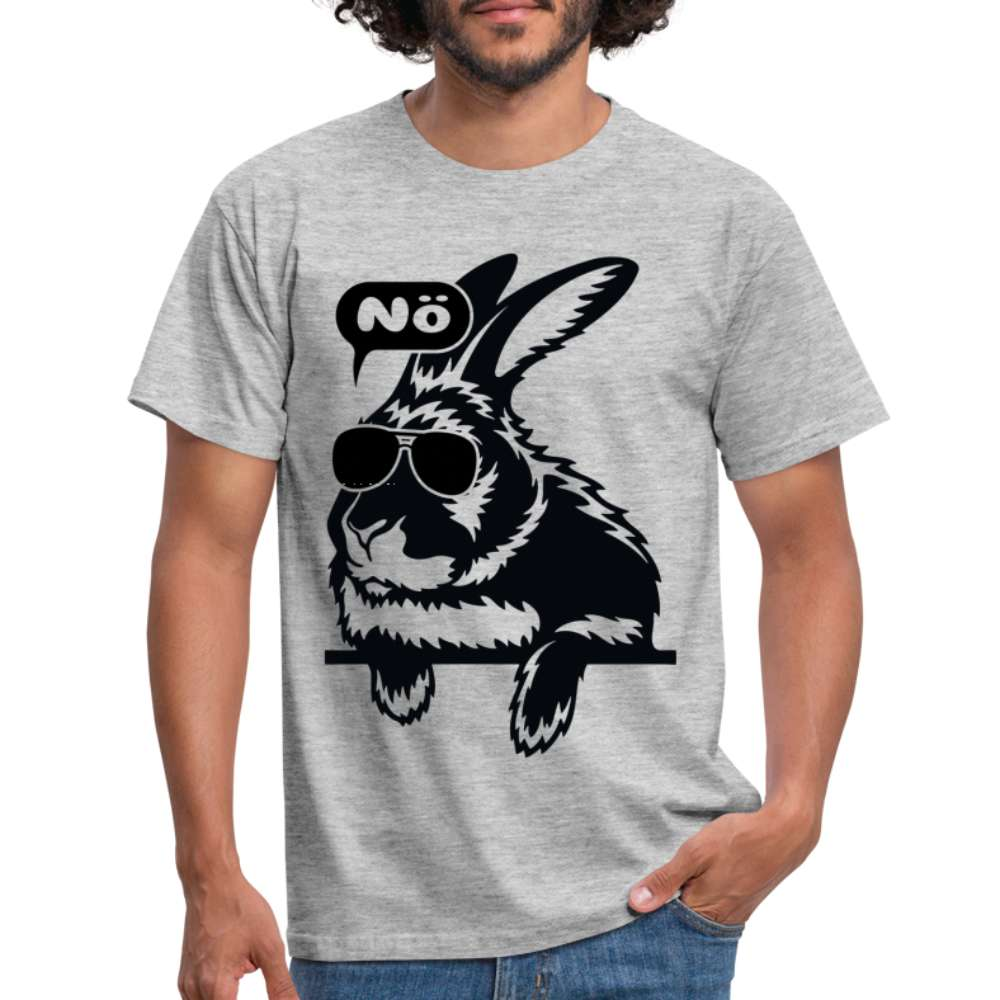 Fauler Hase Karnickel NÖ Lustiges T-Shirt - Grau meliert
