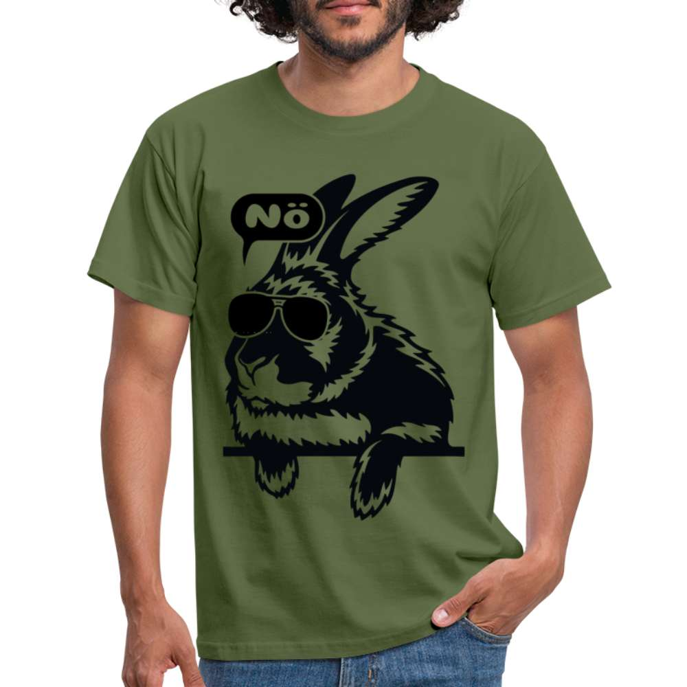 Fauler Hase Karnickel NÖ Lustiges T-Shirt - Militärgrün