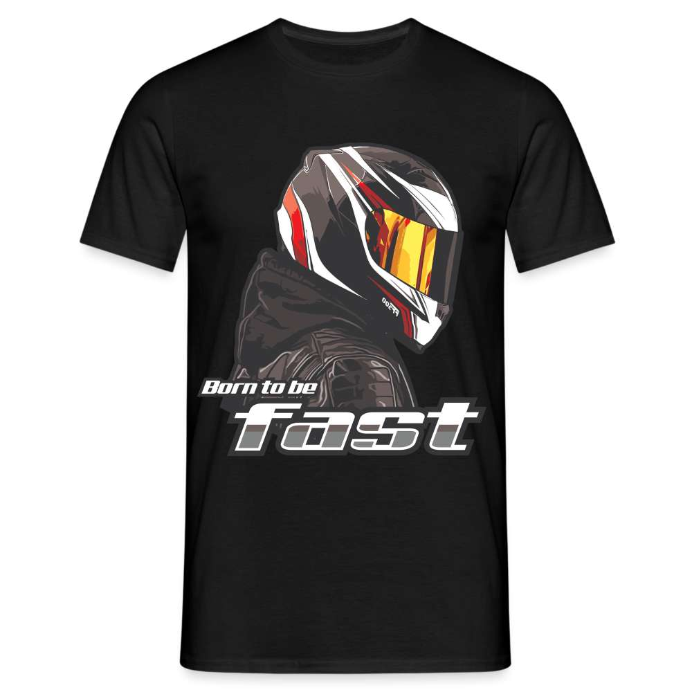 Motorradfahrer Biker Helm Born To Be Fast Geschenk T-Shirt - Schwarz