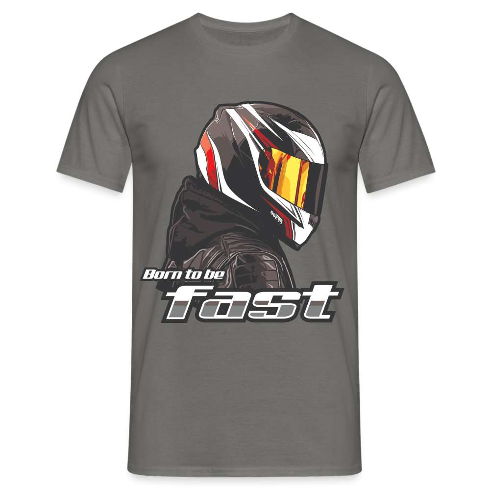 Motorradfahrer Biker Helm Born To Be Fast Geschenk T-Shirt - Graphit