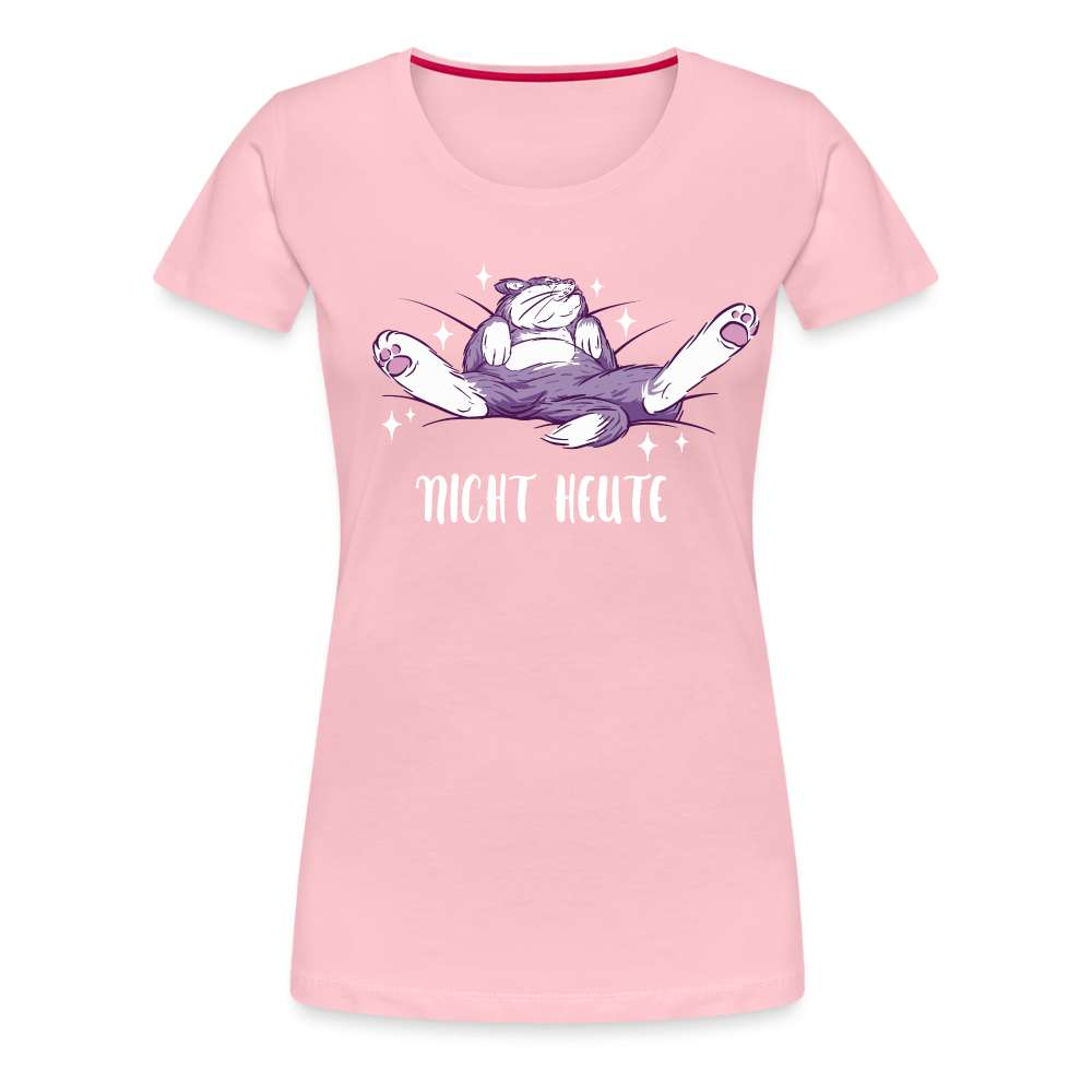 Faule Katze Nicht Heute Lustiges Frauen Premium T-Shirt - Hellrosa