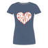 Be Kind Herz 70er Style Frauen Premium T-Shirt - Blau meliert