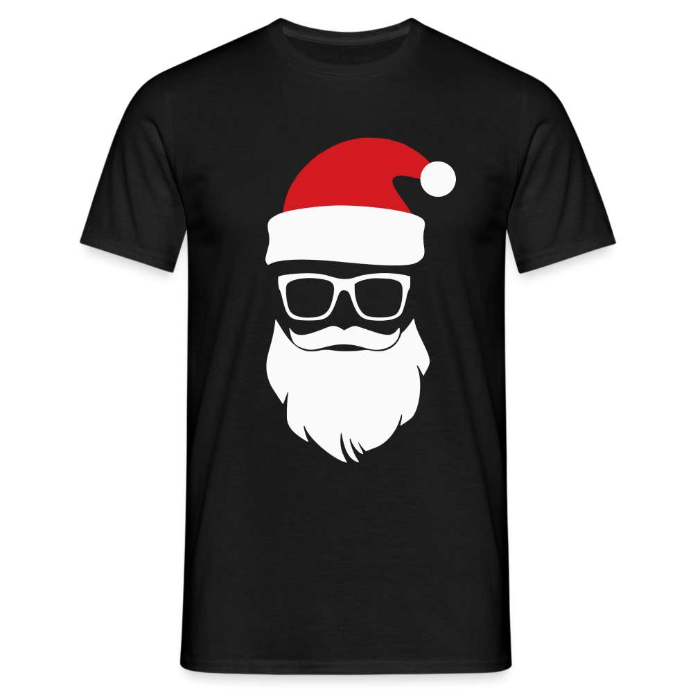 Santa Weihnachtsmann mit Sonnenbrille Lustiges T-Shirt - Schwarz