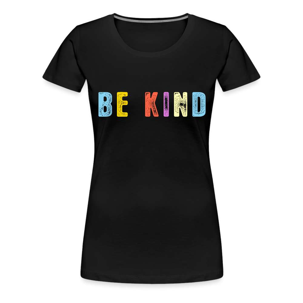 BE KIND Retro Vintage Style Frauen Premium T-Shirt - Schwarz