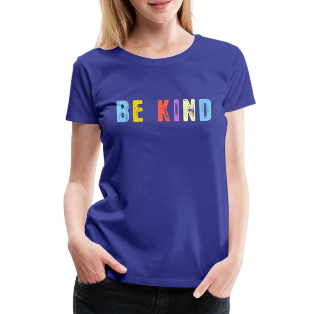 BE KIND Retro Vintage Style Frauen Premium T-Shirt - Königsblau