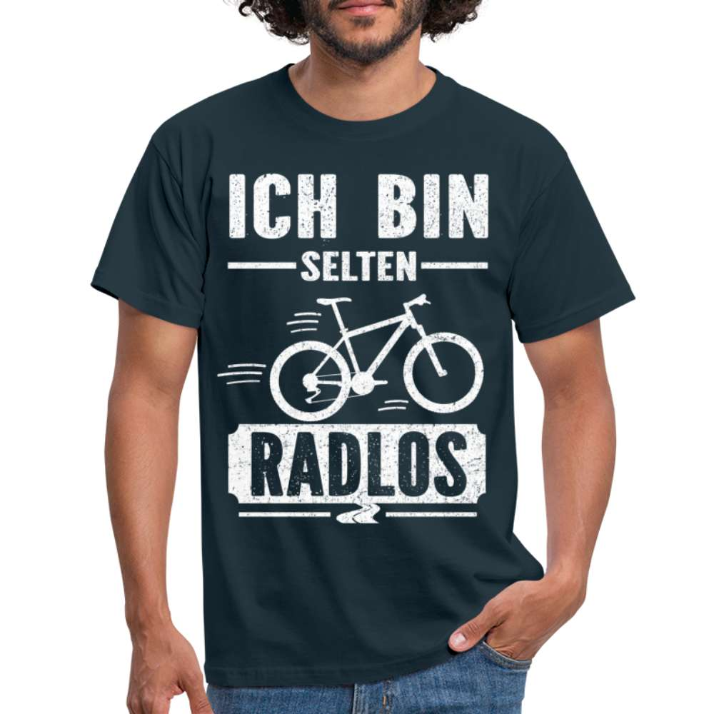 Fahrer Fahrer bin selten Radlos Lustiges Fahrrad T-Shirt - Navy