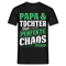 Papa Vatertag Papa und Tochter das perfekte Chaos Team Lustiges T-Shirt - Schwarz