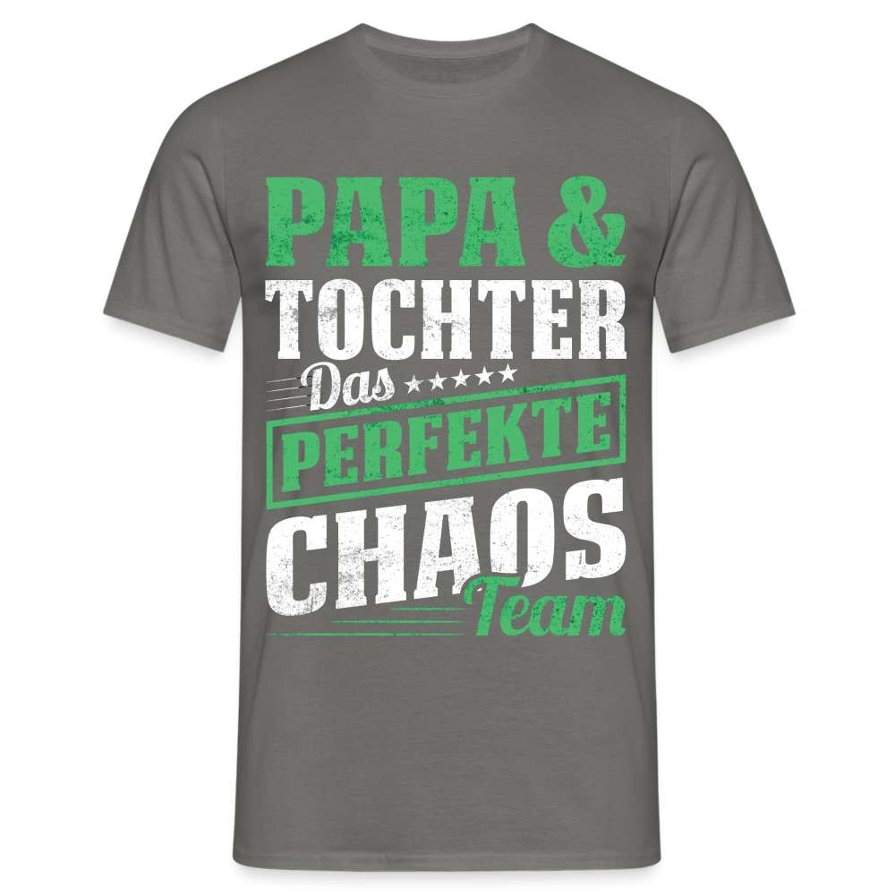 Papa Vatertag Papa und Tochter das perfekte Chaos Team Lustiges T-Shirt - Graphit