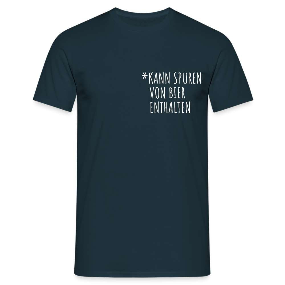 Bier T-Shirt Kann Spuren von Bier enthalten Lustiges T-Shirt - Navy