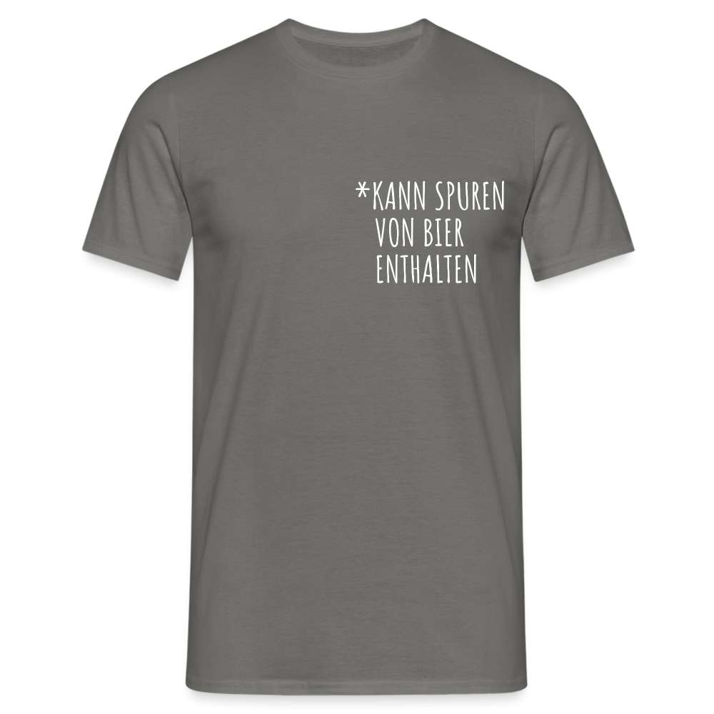 Bier T-Shirt Kann Spuren von Bier enthalten Lustiges T-Shirt - Graphit
