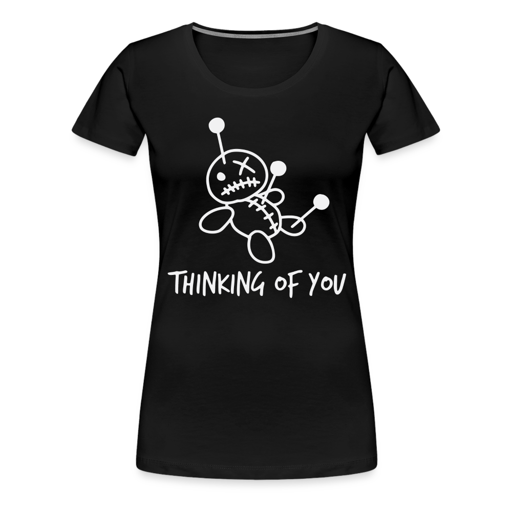 Voodoo Puppe Thinking of you lustiges Frauen Premium T-Shirt - Schwarz