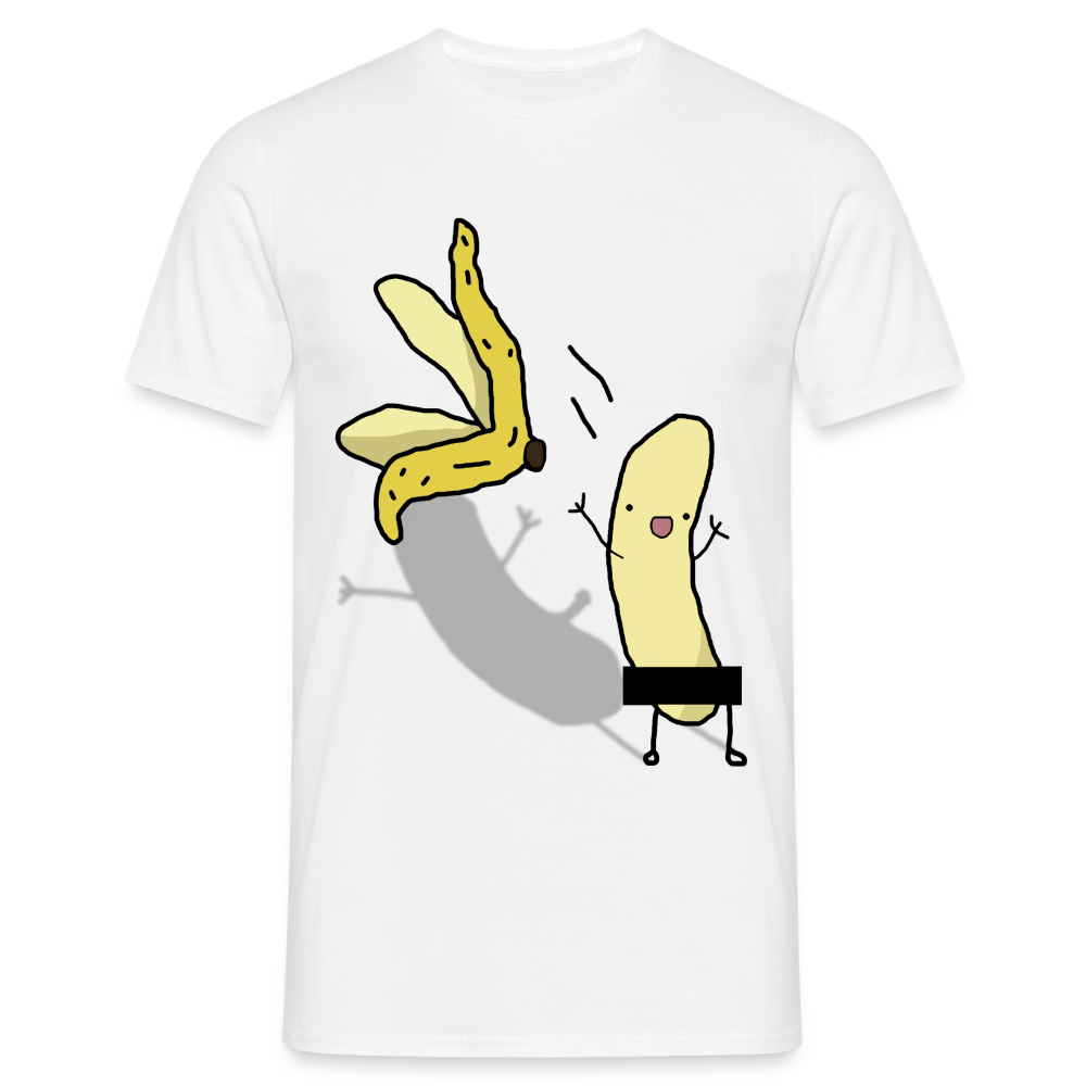 Lustige strippende Banane Männer Fun T-Shirt - weiß