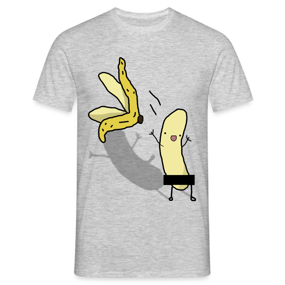 Lustige strippende Banane Männer Fun T-Shirt - Grau meliert