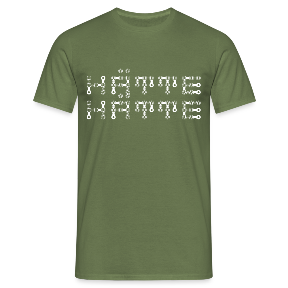 Fahrrad Fahrer Hätte Hätte Fahrradkette Witziges Männer T-Shirt - Militärgrün