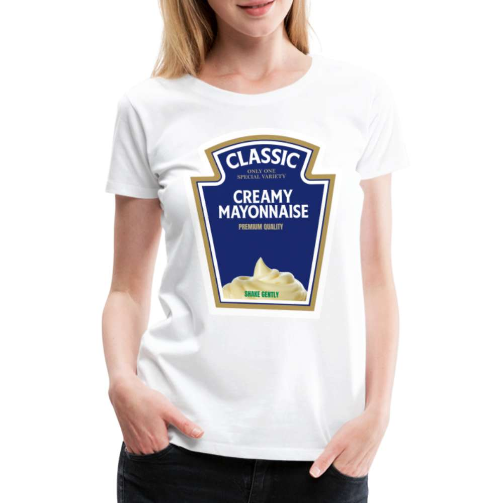Mayonnaise Kostüm Lustiges Frauen Premium T-Shirt - weiß