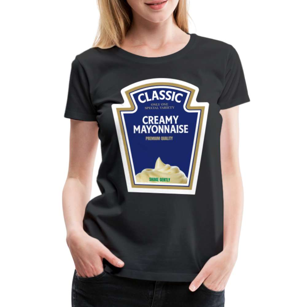 Mayonnaise Kostüm Lustiges Frauen Premium T-Shirt - Schwarz