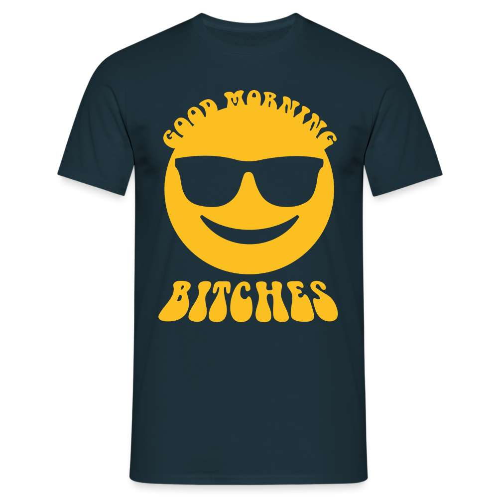 Lustiges Smiley - Good Morning Bitches - Sarkasmus T-Shirt - Navy