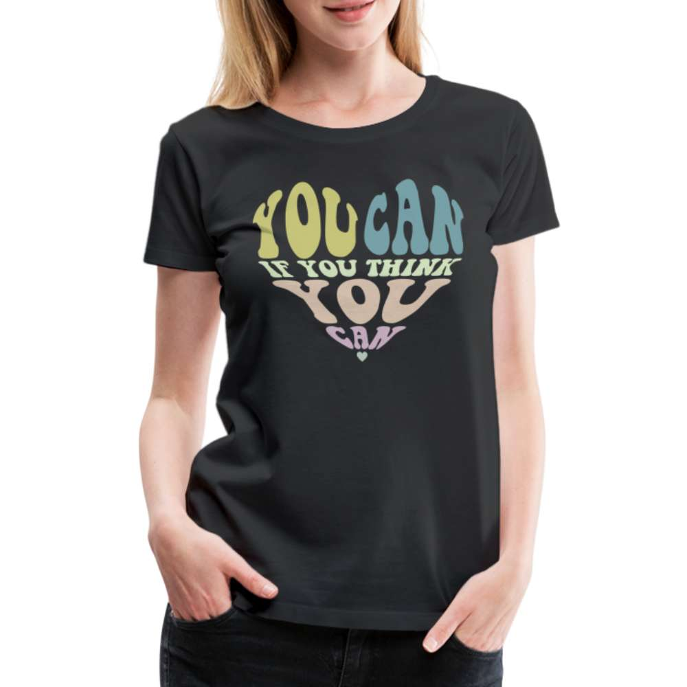 Retro Herz Boho Style Premium T-Shirt - Schwarz