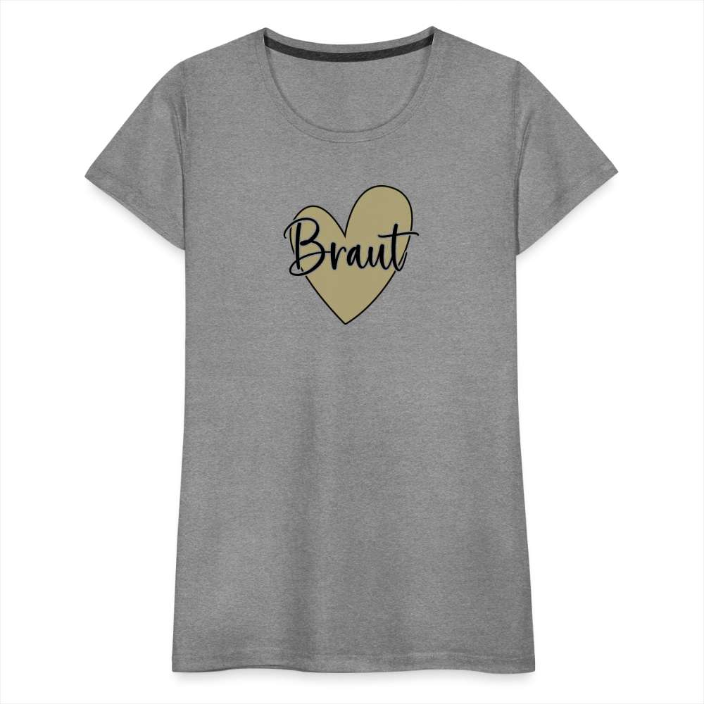 JGA Braut Shirt | Hochzeit Geschenk Frauen Premium T-Shirt - Grau meliert