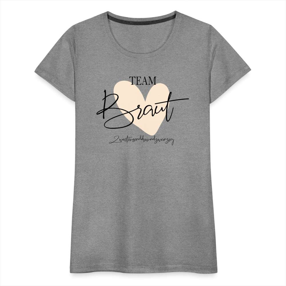 JGA Braut Shirt | Hochzeit Geschenk Frauen Premium T-Shirt - Grau meliert