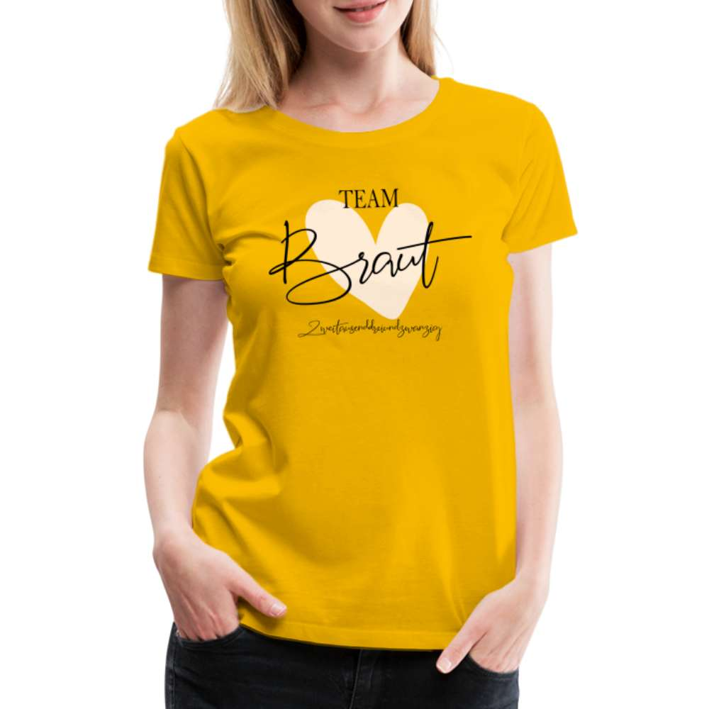 JGA Braut Shirt | Hochzeit Geschenk Frauen Premium T-Shirt - Sonnengelb