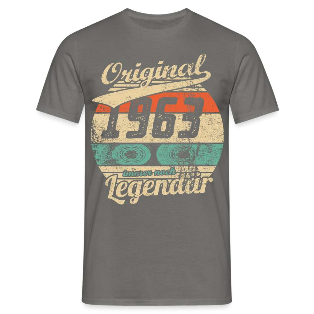 60. Geburtstag Retro Kassette Original 1963 - immer noch Legendär - Geschenk T-Shirt - Graphit