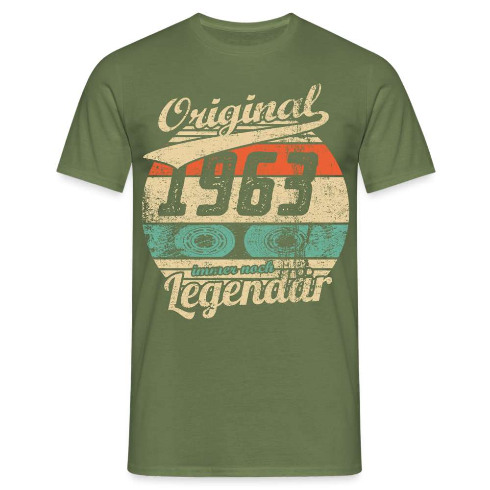 60. Geburtstag Retro Kassette Original 1963 - immer noch Legendär - Geschenk T-Shirt - Militärgrün