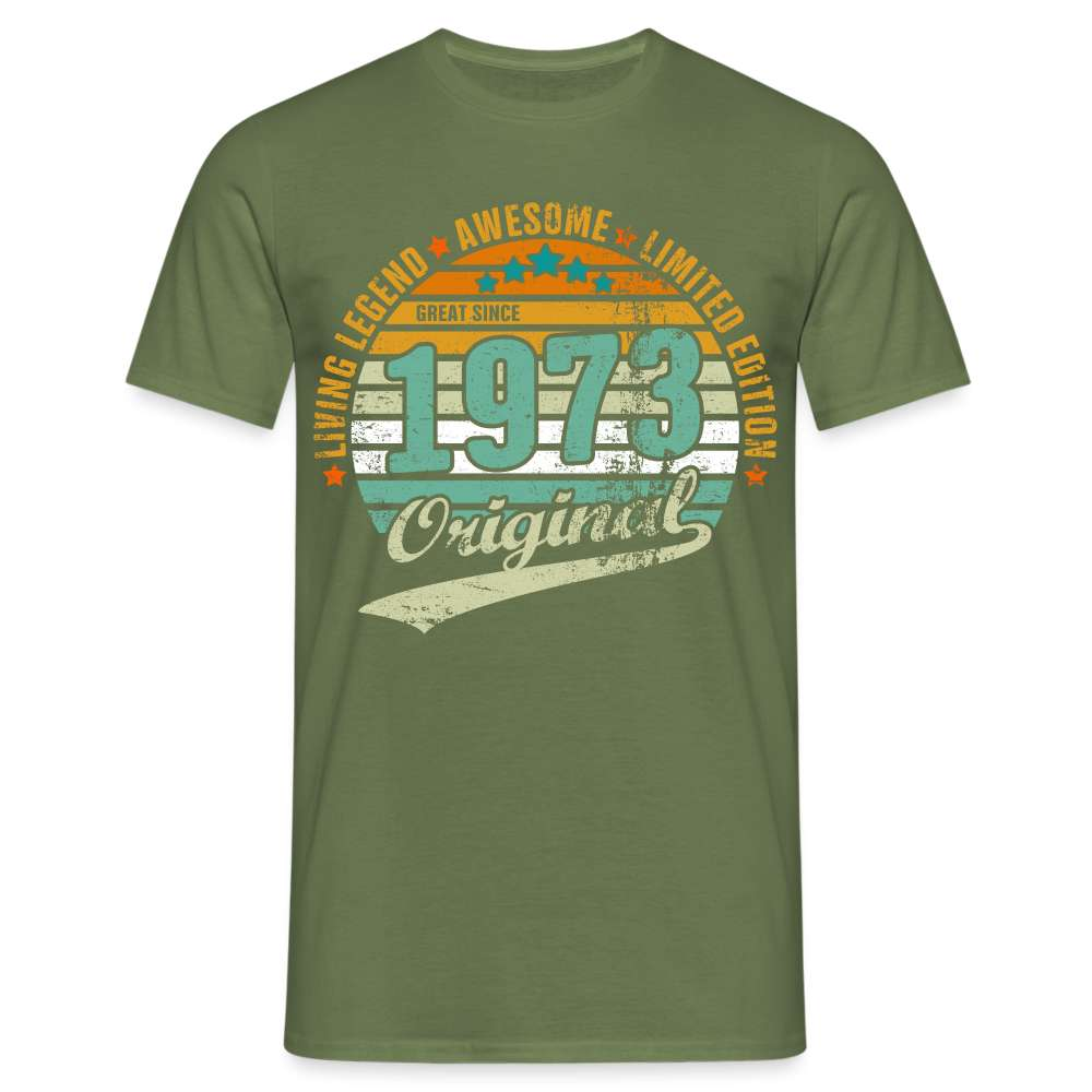 50. Geburtstag Original Retro Style - Legendär 1972 Geschenk T-Shirt - Militärgrün
