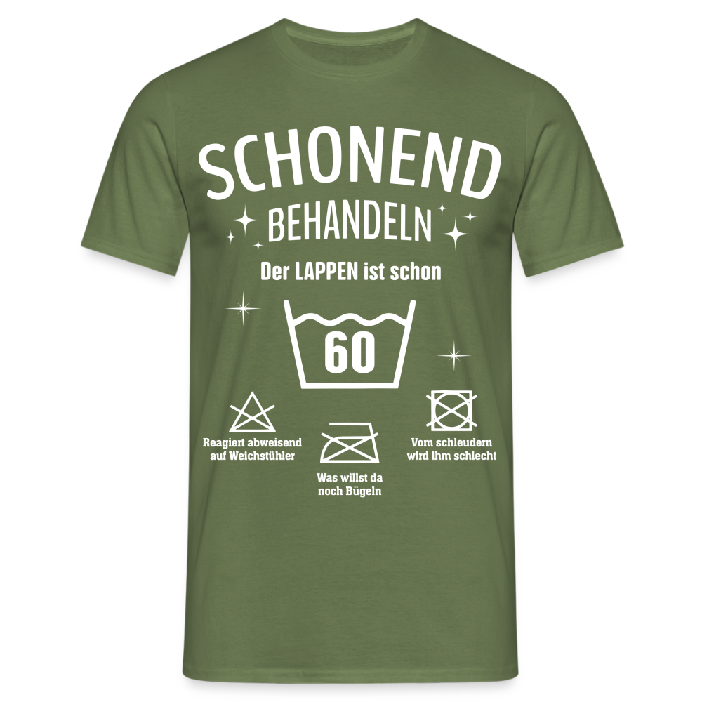 60. Geburtstag Schonend behandeln der Lappen ist schon 60 Geschenk Shirt - Militärgrün