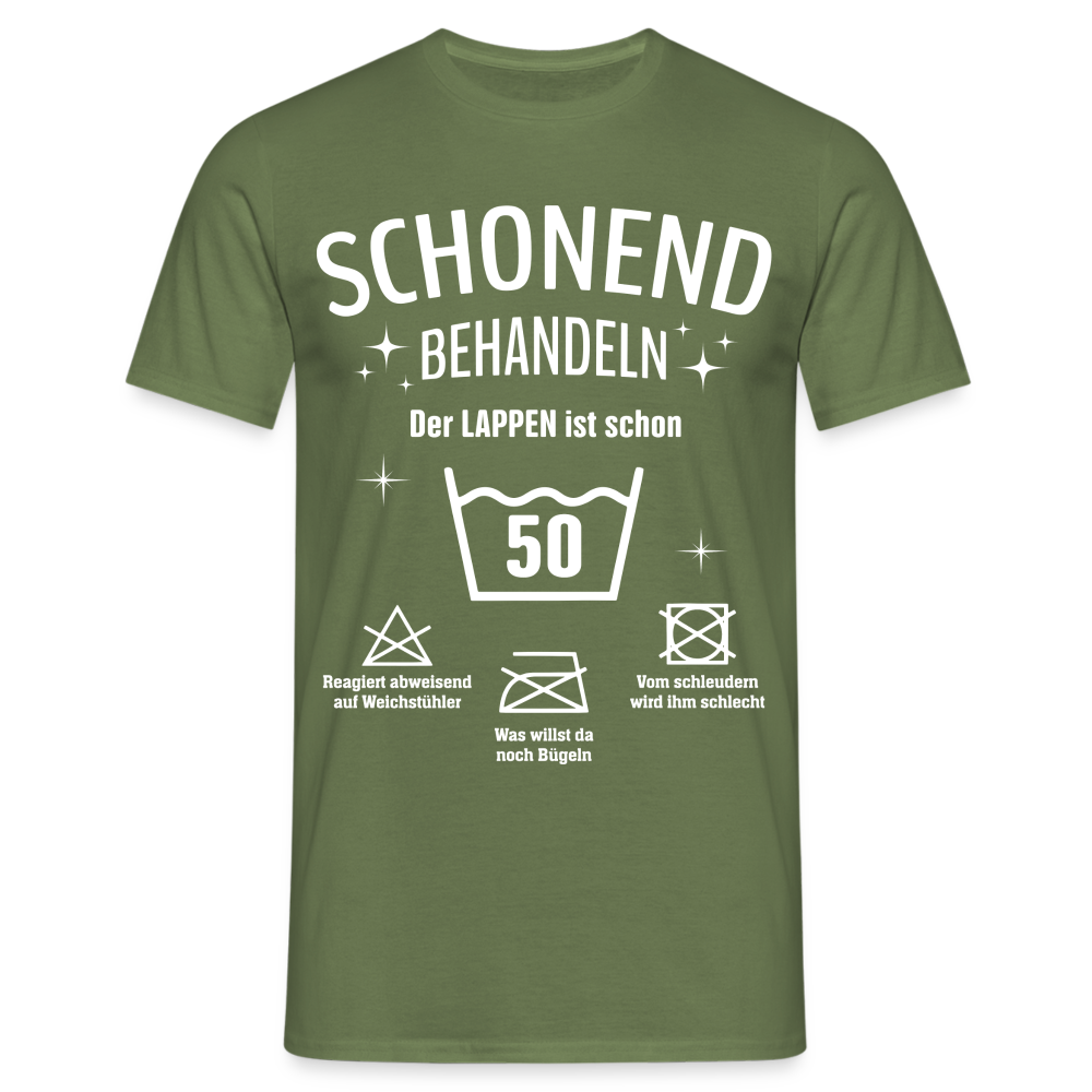 50. Geburtstag Schonend behandeln der Lappen ist schon 50 Geschenk Shirt - Militärgrün