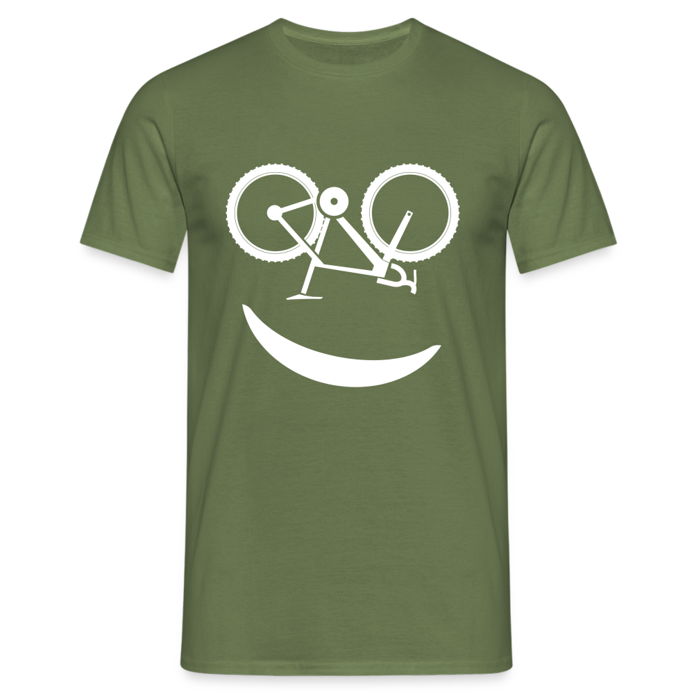 Fahrradfahrer Fahrrad Smiley Geschenkidee Männer T-Shirt - Militärgrün