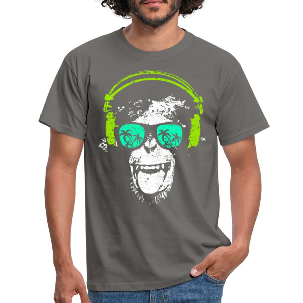 Lustiger DJ Alle mit Kopfhörer und Sonnenbrille - Lustiges T-Shirt - Graphit