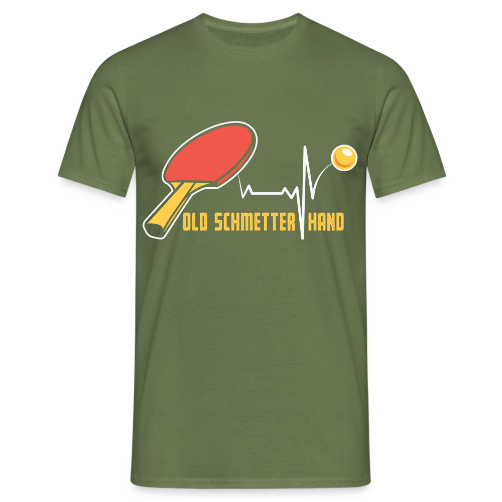 Tisch Tennis Shirt Old Schmetterhand Lustiges Ping Pong Geschenk T-Shirt - Militärgrün