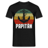 Vatertag Shirt Papa Papitän Anker Retro Style Geschenk T-Shirt - Schwarz