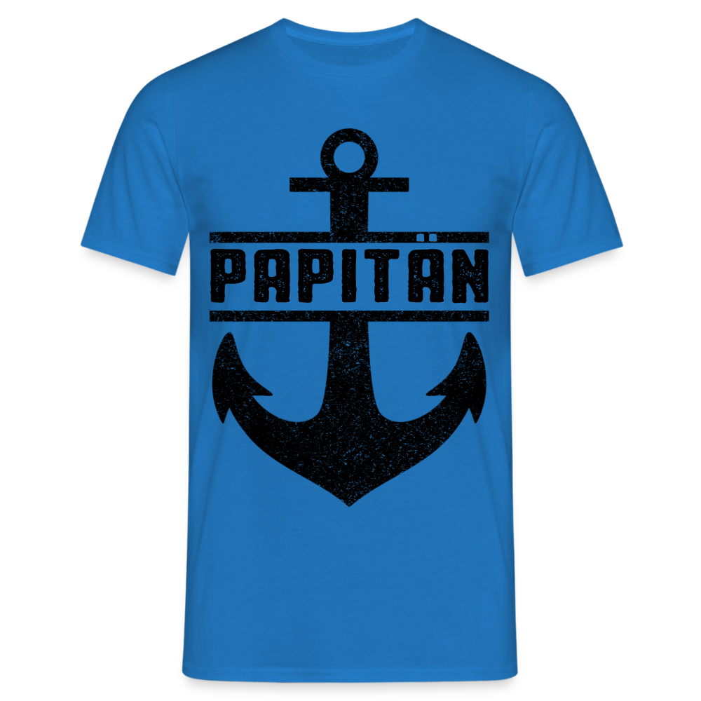 Vatertag Shirt Papa Papitän Anker Retro Style Geschenk T-Shirt - Royalblau