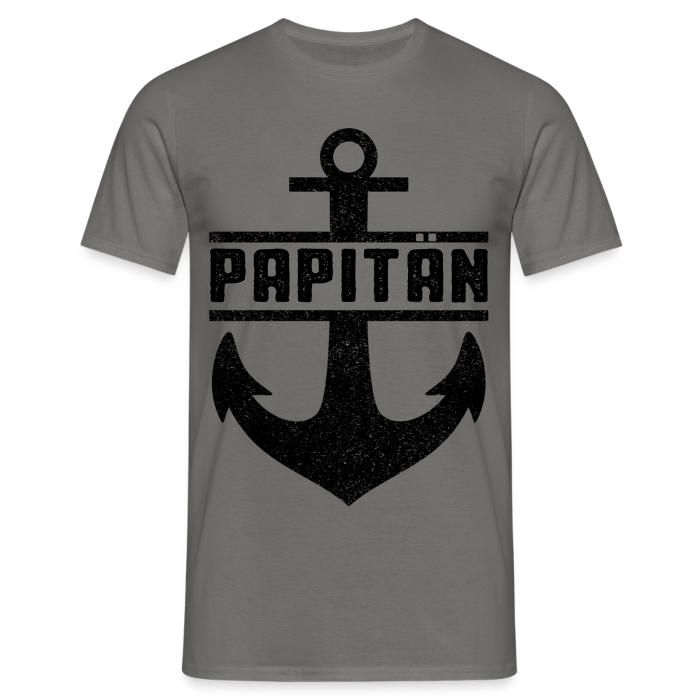 Vatertag Shirt Papa Papitän Anker Retro Style Geschenk T-Shirt - Graphit